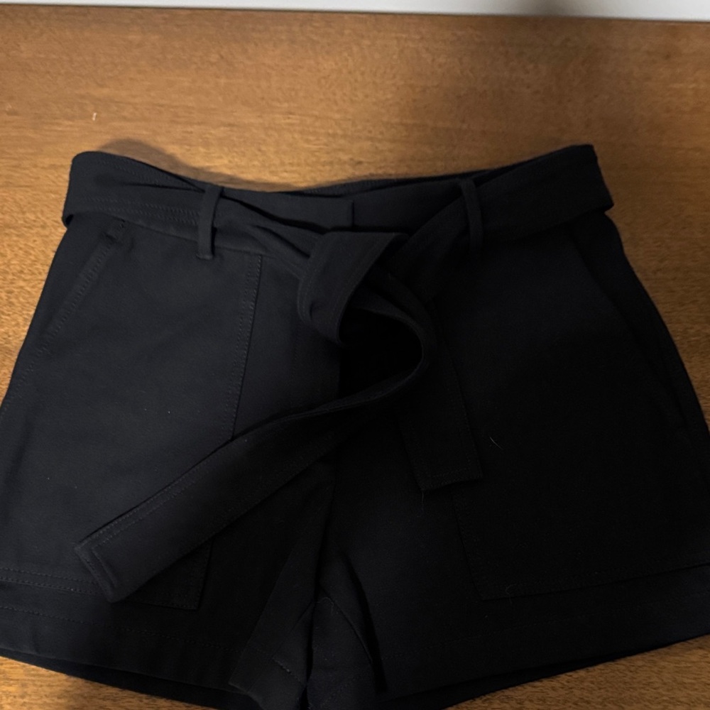 Ann Taylor Black High Waist Shorts with Belt